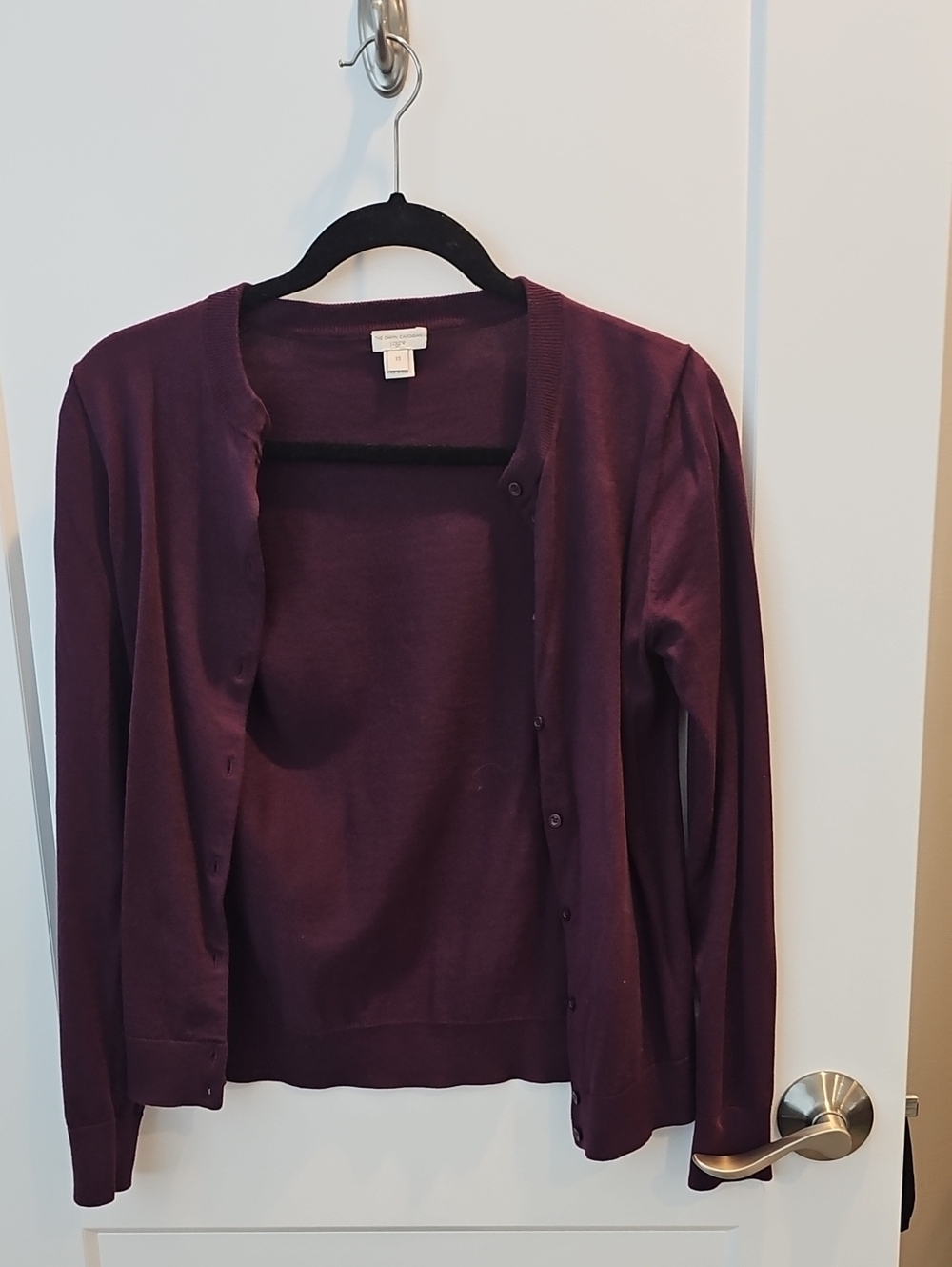 Women's Purple Button-Front Cardigan Sweater
